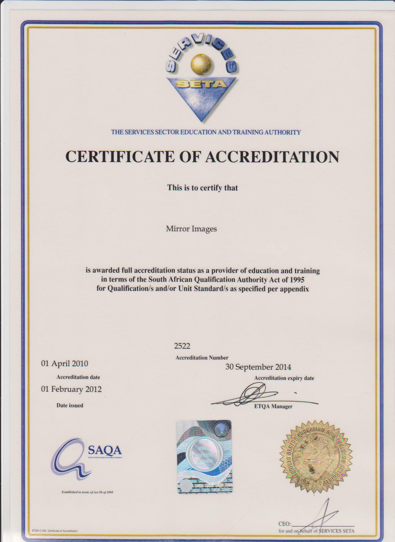 Accreditation Mirrorimages